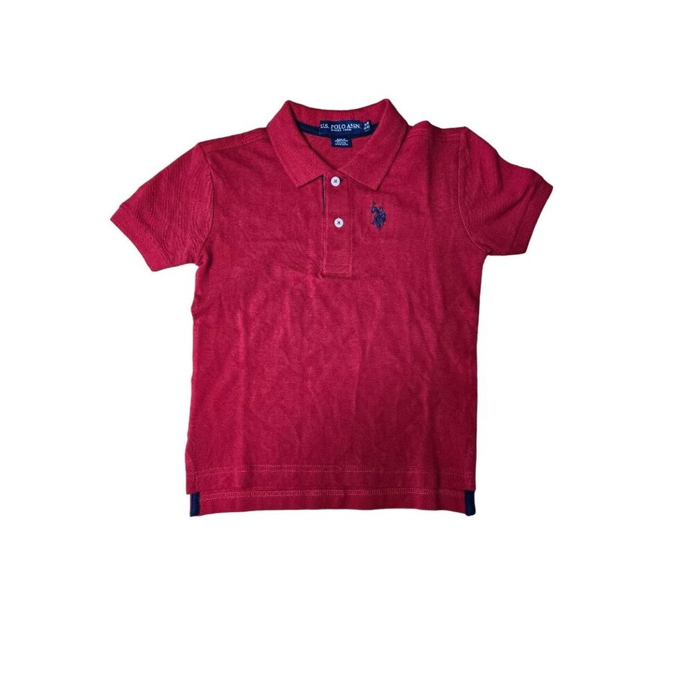 U.S. Polo Assn. Red Short-Sleeve Polo Shirt XS (4-5) Youth 100% Cotton